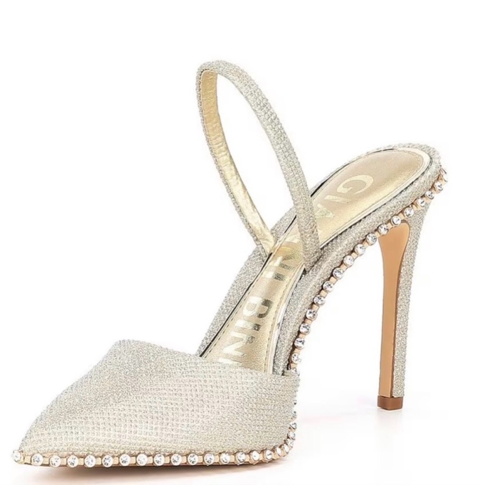Gianni Bini Champagne Crystal-Trim Slingback Pump